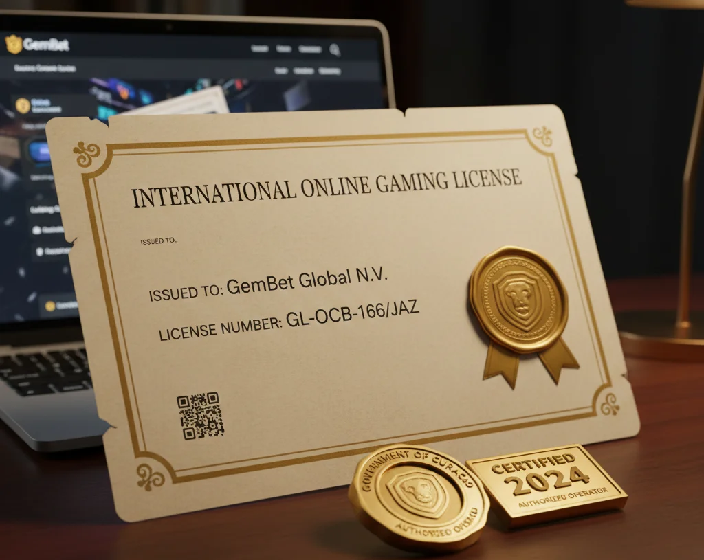 GemBet official gaming license and certification