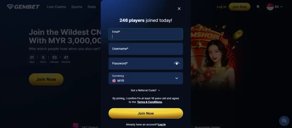 Step-by-step guide to GemBet sign up process