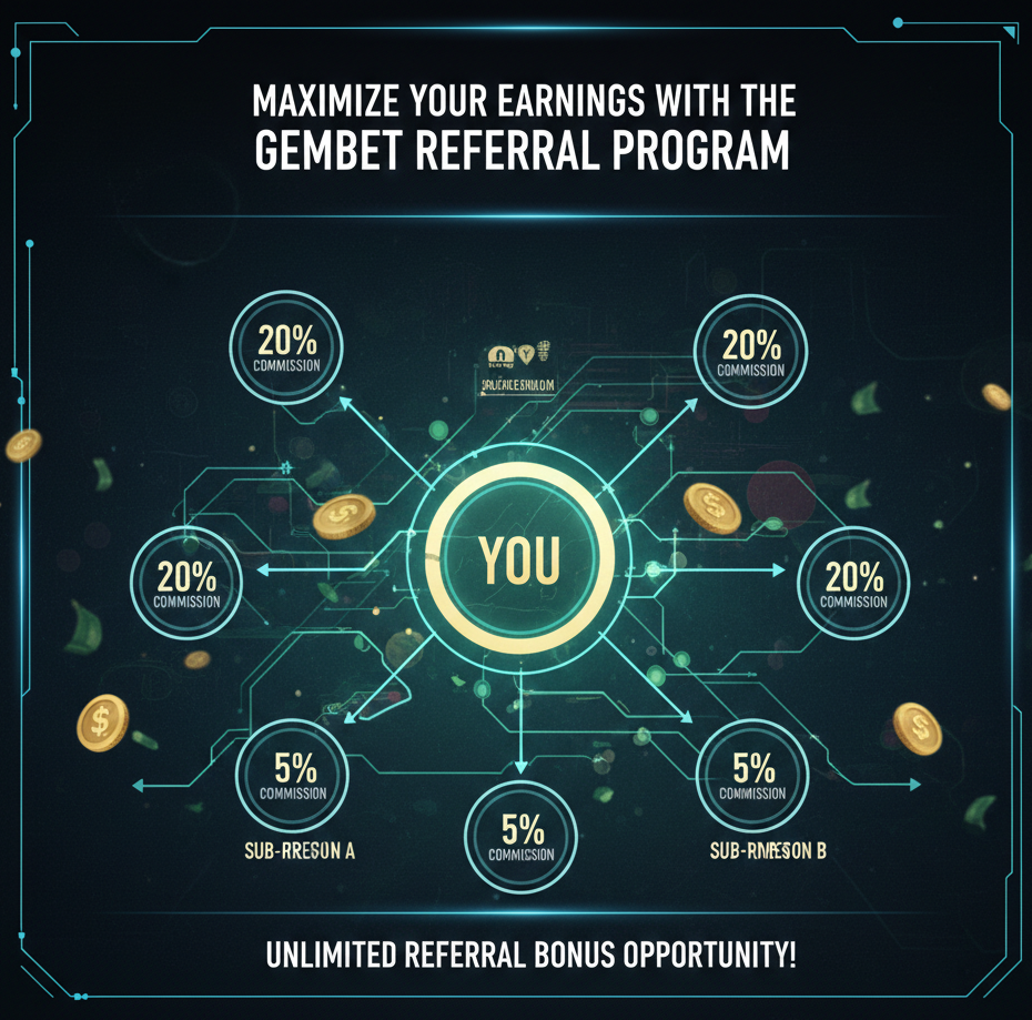GemBet referral program commission structure