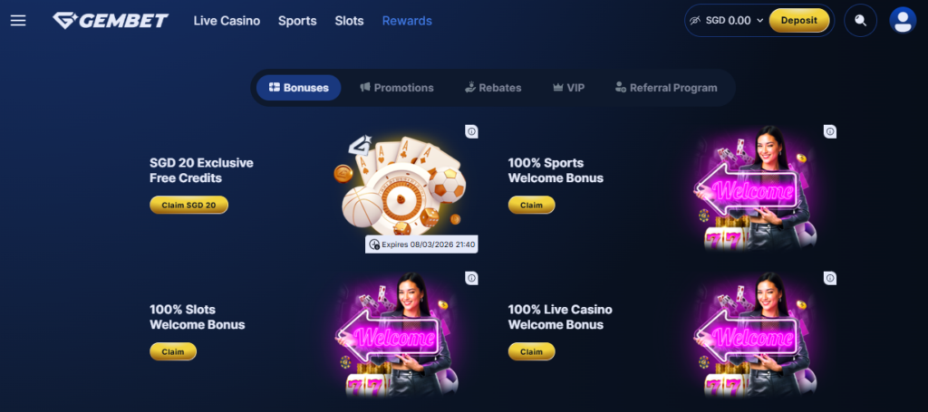 GemBet Singapore rewards for elite players